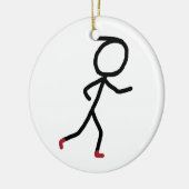 Wandelende Stickman Keramisch Ornament (Links)