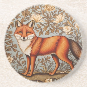 Wandelende Vos William Morris Geïnspireerd Zandsteen Onderzetter