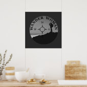 wandelende vrouw hiking poster (Keuken)