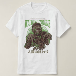 Wandelende Zombie Horror Vintage Kunst T-shirt