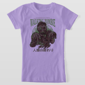 Wandelende Zombie Horror Vintage Kunst T-shirt