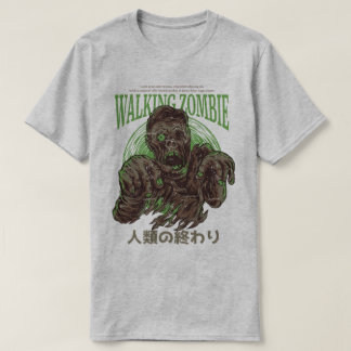 Wandelende Zombie Horror Vintage Kunst T-shirt