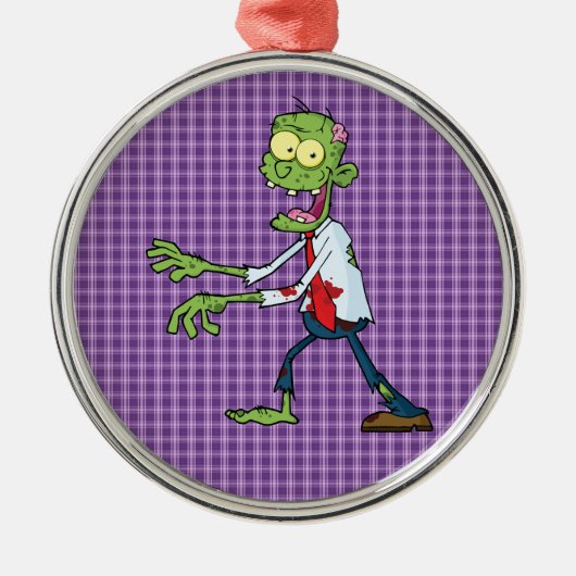 wandelende zombie metalen ornament (Voorkant)