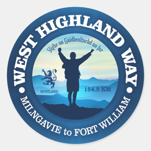 Wandelgang (West Highland Way) Ronde Sticker (Voorkant)