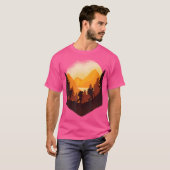 Wandelgroep in berglandschap Cool Hiker Grap T-shirt (Voorkant volledig)