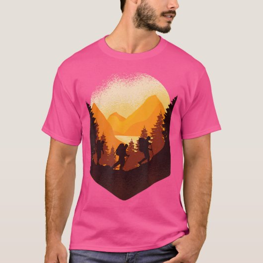 Wandelgroep in berglandschap Cool Hiker Grap T-shirt (Voorkant)
