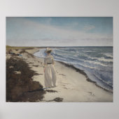 Wandeling aan zee. Olieverf op doek. Poster (Voorkant)