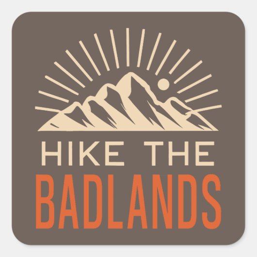 Wandeling de Badlands Sunburst Vierkante Sticker (Voorkant)