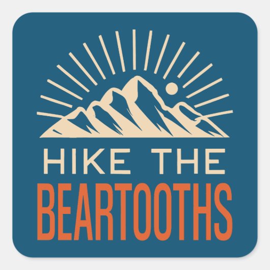 Wandeling De Beartooths Sunburst Vierkante Sticker (Voorkant)