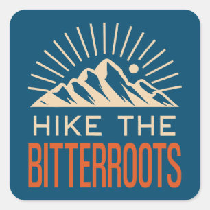 Wandeling De Bitterroots Idaho Montana Sunburst Vierkante Sticker