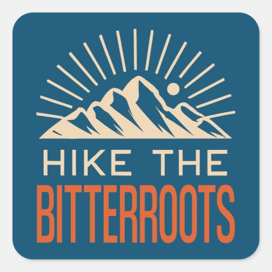 Wandeling De Bitterroots Idaho Montana Sunburst Vierkante Sticker (Voorkant)