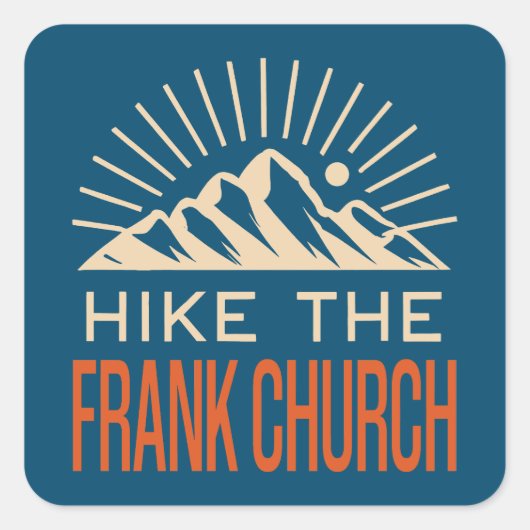Wandeling De Frank kerk Wilderness Idaho Sunburst Vierkante Sticker (Voorkant)