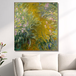 Wandeling door de Irissen, Monet Canvas Afdruk