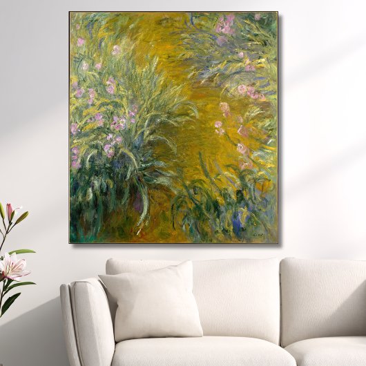 Wandeling door de Irissen, Monet Canvas Afdruk