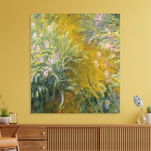 Wandeling door de Irissen, Monet Canvas Afdruk (Insitu (Woonkamer))