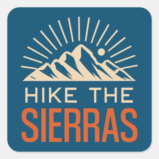 Wandeling door de Sierra's California Sunburst Vierkante Sticker (Voorkant)