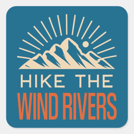 Wandeling door de Sunburst Wind Rivers Vierkante Sticker (Voorkant)