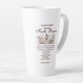 Wandeling door geloof 2 Korintiërs Bloemengeschrif Latte Mok (Rechterhoek)