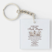 Wandeling door geloof 2 Korintiërs Bloemengeschrif Sleutelhanger (Voorkant)