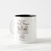 Wandeling door geloof 2 Korintiërs Bloemengeschrif Tweekleurige Koffiemok (Voorkant links)