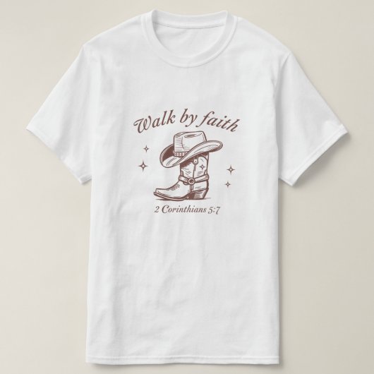 Wandeling door geloof t-shirt (Design voorkant)