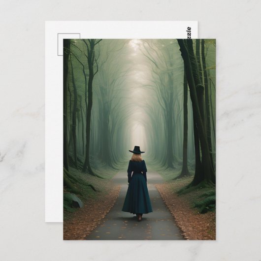 Wandeling in het mistig bos briefkaart (Voorkant / Achterkant)