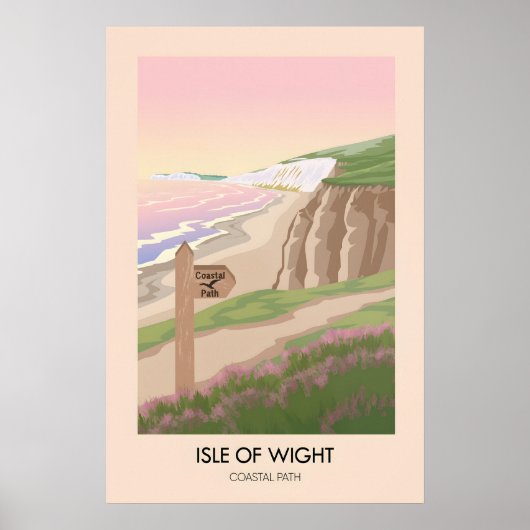 Wandeling langs het Kustpad van Isle of Wight Reis Poster (Voorkant)