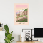 Wandeling langs het Kustpad van Isle of Wight Reis Poster (Thuiskantoor)