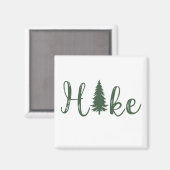 Wandeling logo dennenboom wandelliefhebber magneet (Voorkant / Achterkant)