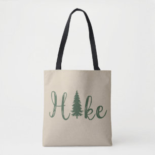 Wandeling logo dennenboom wandelliefhebber tote bag