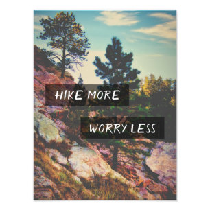 Wandeling Meer zorgen Minder Quote Mountain Photo  Foto Afdruk