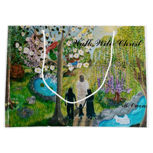 Wandeling met Christus grote geschenk tas Large Cadeautasje (Voorkant)