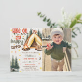 Wandeling op onze Happy Camper verjaardagsfeestje Kaart (Staand voorkant)