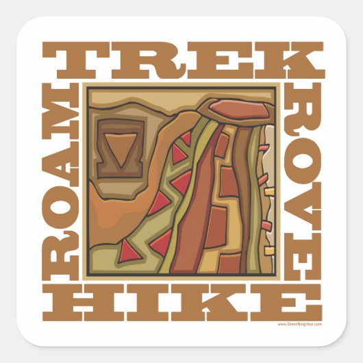 Wandeling, Trek Vierkante Sticker (Voorkant)