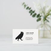 Wandeling Uil Silhouet Eenvoudig Zwart-Wit Visitekaartje (Staand voorkant)