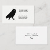 Wandeling Uil Silhouet Eenvoudig Zwart-Wit Visitekaartje (Voorkant / Achterkant)