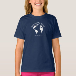 Wandeling voor de wereld T-shirt - Meisjes Marine