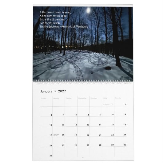 Wandelingen in de bossen 2026 kalender (Jan 2027)