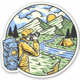 Wandelingsrugzak Kamperen Natuur Fotograaf Sticker