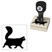 wandelkat | Langbehaard Kat met pluizige staart Rubberstempel (Gestempeld)