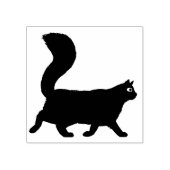 wandelkat | Langbehaard Kat met pluizige staart Rubberstempel (Afrduk)