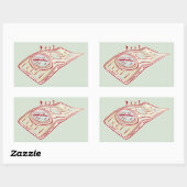 Wandelkompas Rechthoekige Sticker (Vel)