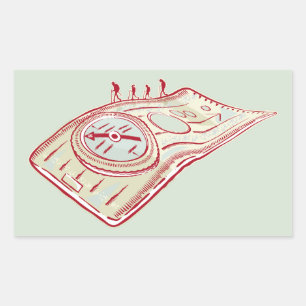 Wandelkompas Rechthoekige Sticker