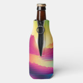 "Wandelleven" Kleurrijke Mountain Scene Flesjeskoeler (Fles Achterkant)