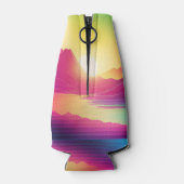 "Wandelleven" Kleurrijke Mountain Scene Flesjeskoeler (Achterkant)