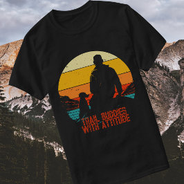 Wandelmaatjes Met Attitude Wandelende Hond Retro  T-shirt