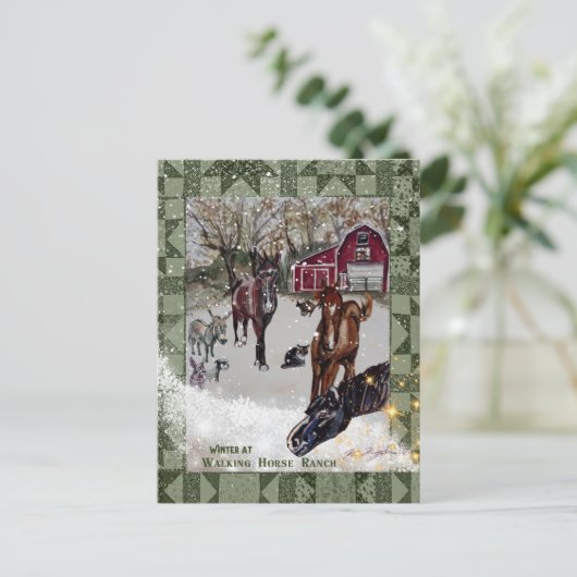 wandelpaard ranch briefkaart (Staand voorkant)