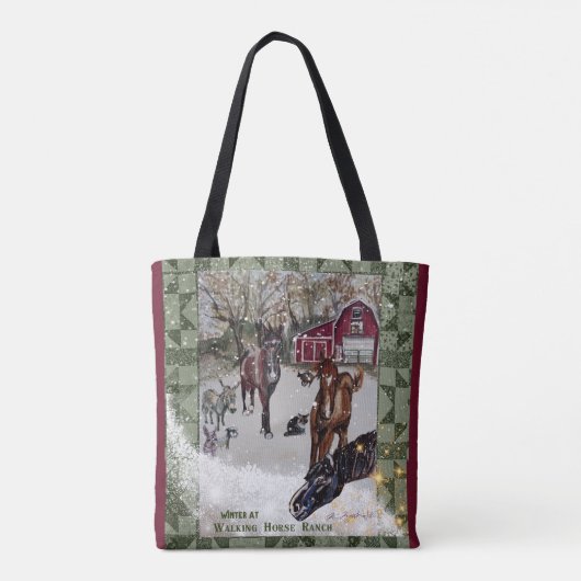 wandelpaard ranch tote bag (Achterkant)
