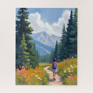 Wandelpad Berg Natuur Landschap Aquarel Legpuzzel