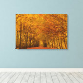 Wandelpad door herfst bos canvas afdruk (Insitu (Houten vloer))